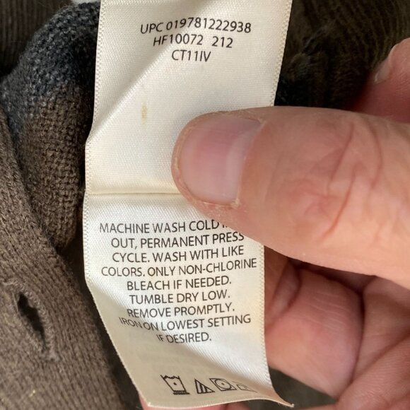 Haggar Mens Cardigan Sweater Medium Brown Button Up V-Neck Classic Knit Casual - Picture 6 of 8